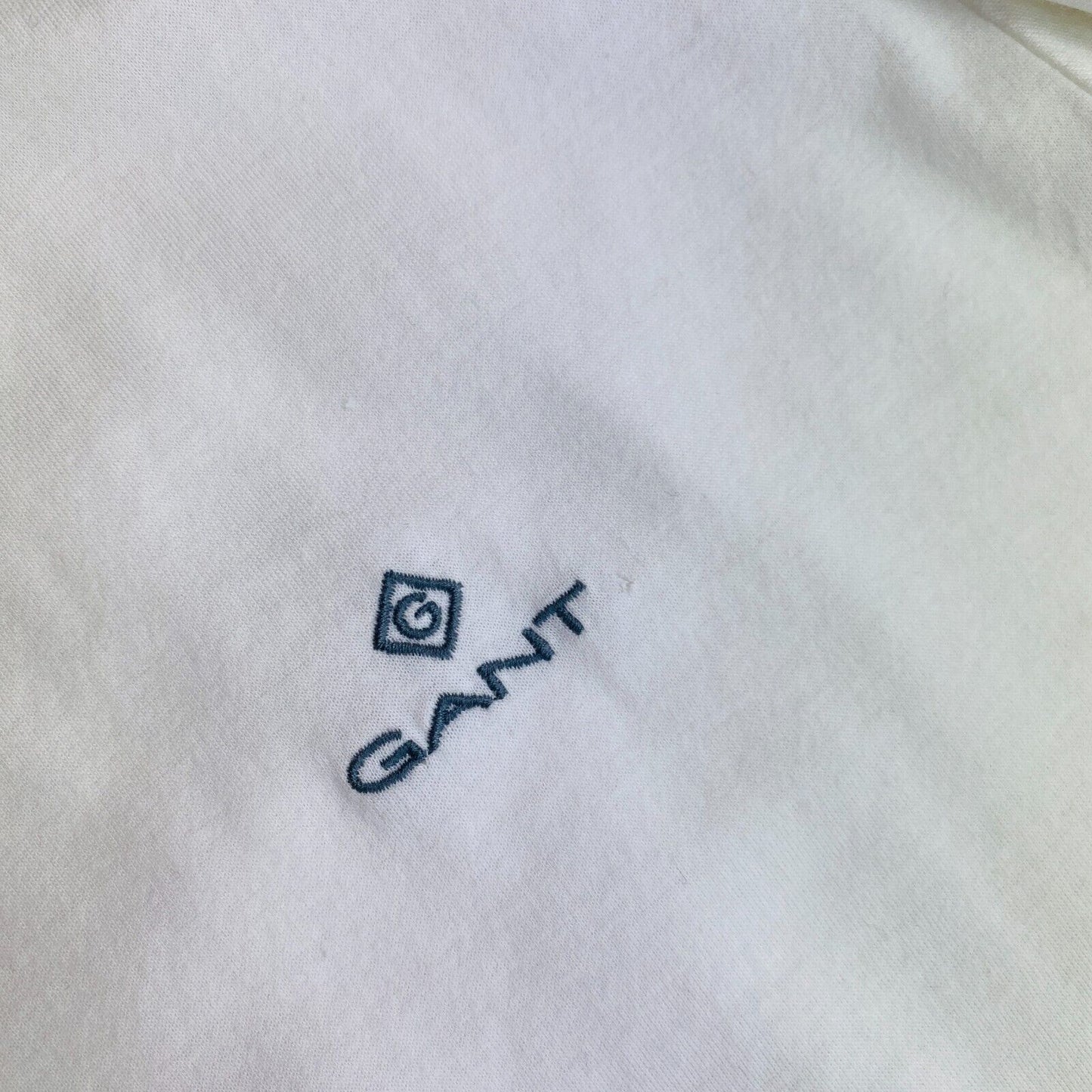 GANT White Slim Mercerized Crew Neck T Shirt Size L