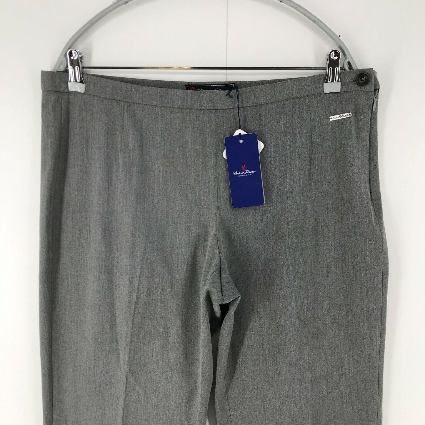 Conte of Florence Women Grey Regular Fit Trousers Size XXL / EU 44 / UK 18