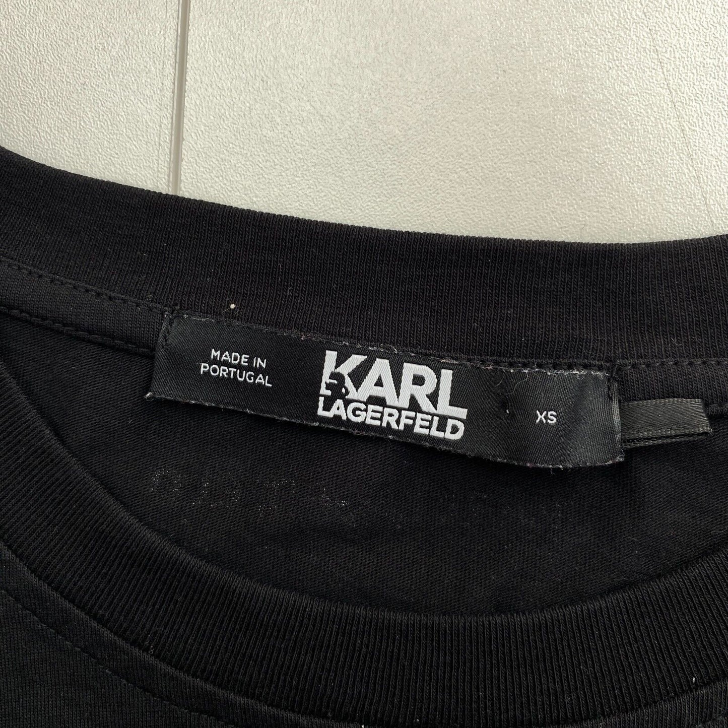 KARL LAGERFELD Black Unisex Ikonik Karl SS Crew Neck T Shirt Size XS