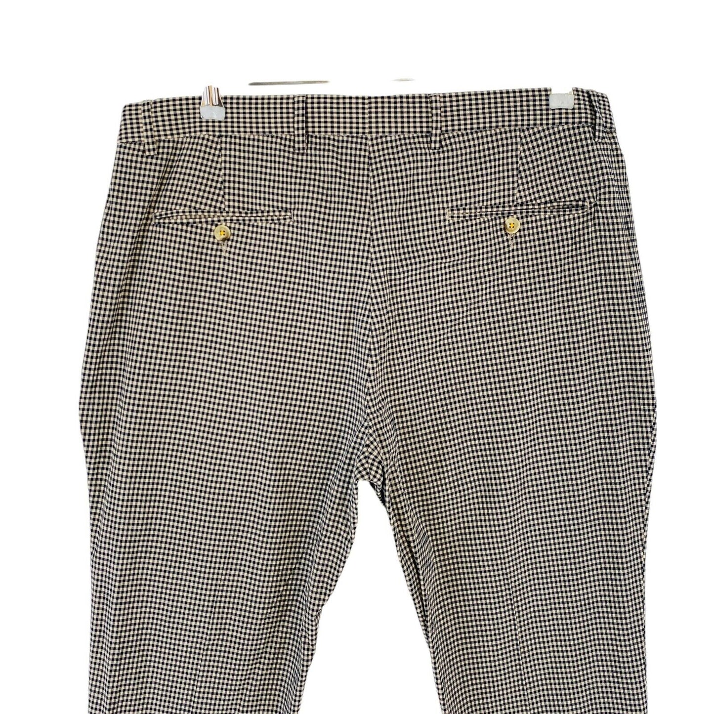 MANUEL RITZ Grey Checkered Mens Slim Fit Dress Trousers Size EU 54 W38