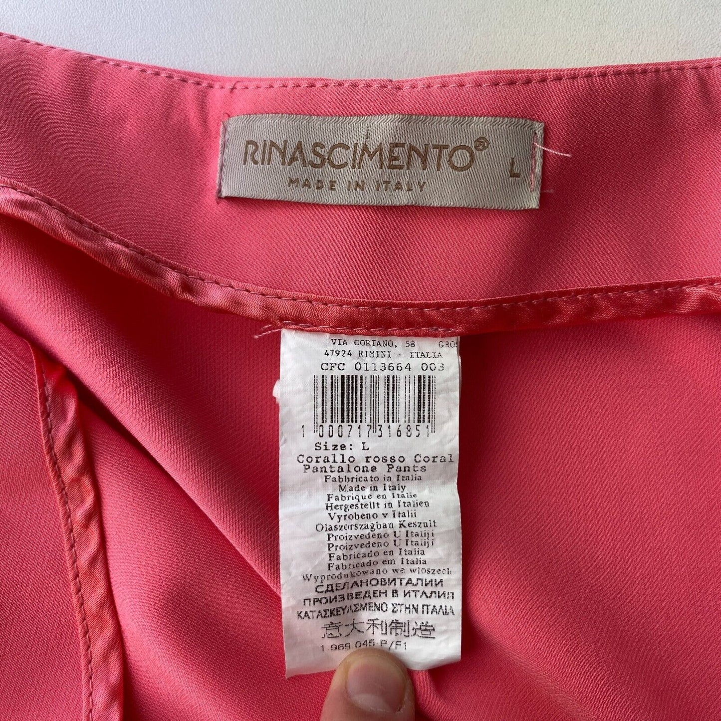 RINASCIMENTO Women Pink Regular Straight Fit Capri Dress Trousers Size L W30