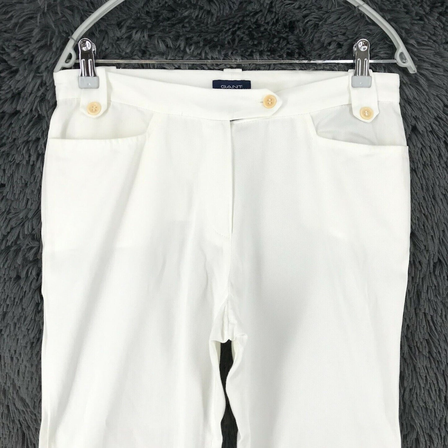 GANT Women White Regular Straight Fit Capri Trousers Size EU 40 US 10 W31