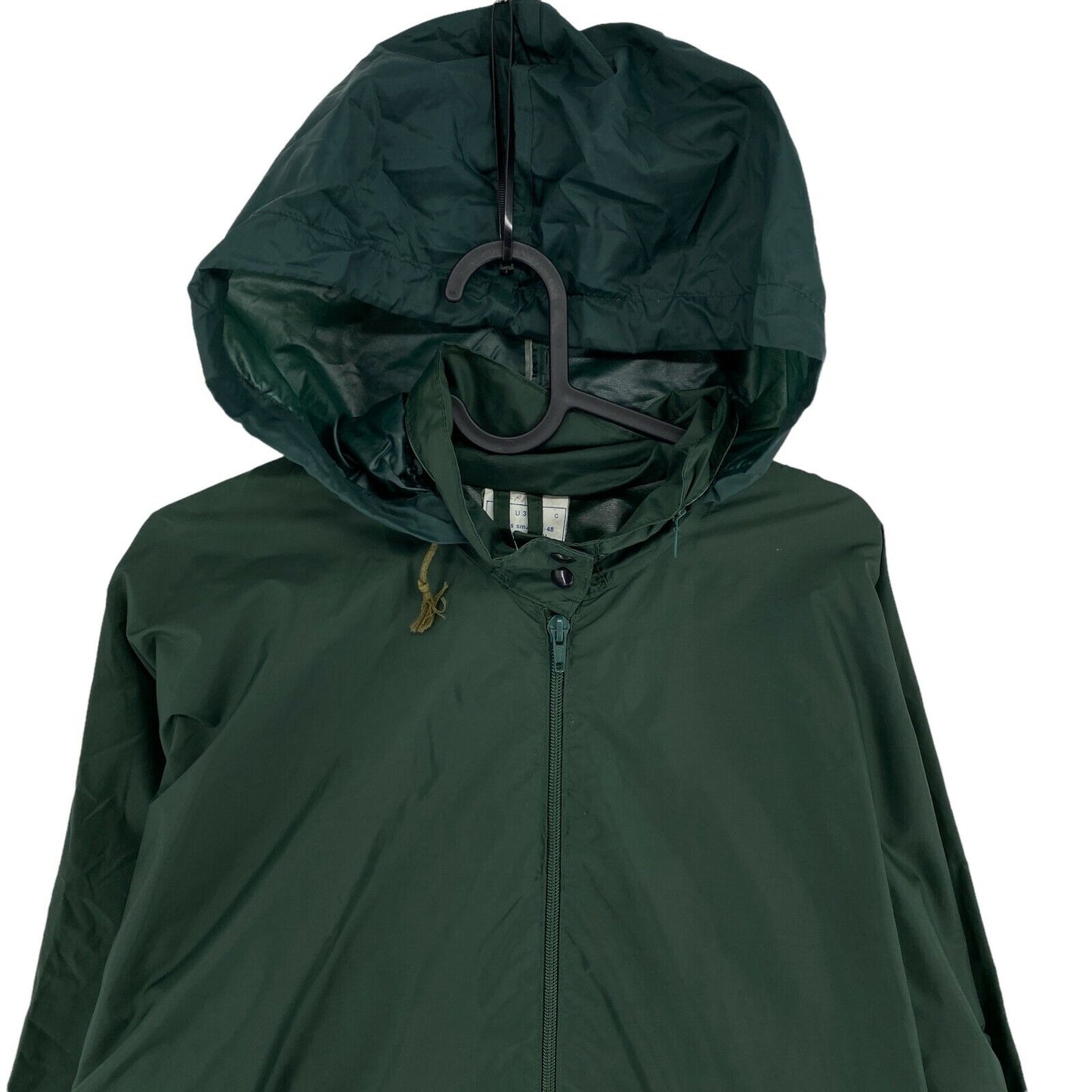 HELLY HANSEN Dark Green Hooded Rain Coat Size S