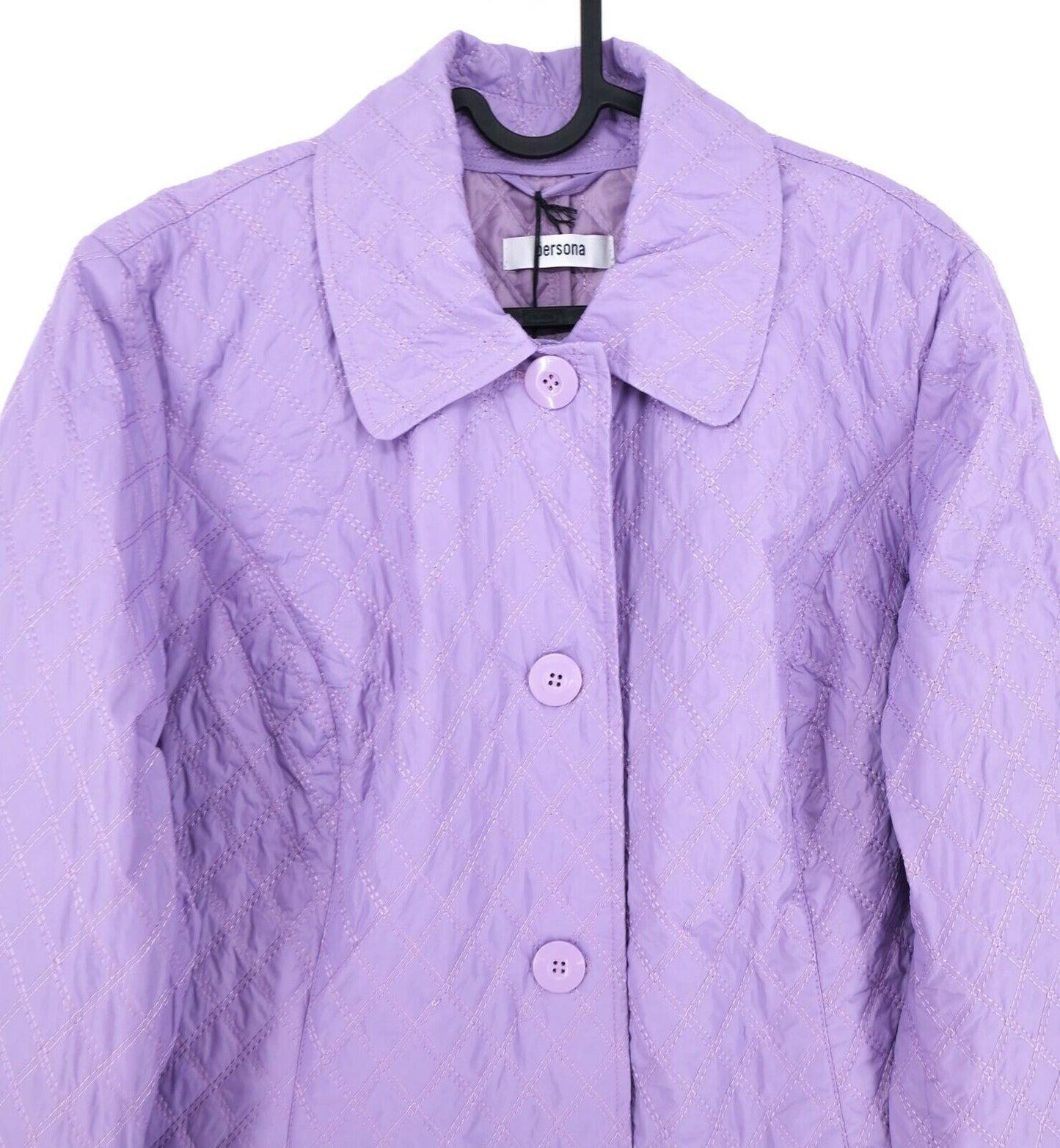 RRP €205 PERSONA Purple Mid Length Rain Coat Jacket Size EUR 38 UK 10 US 8