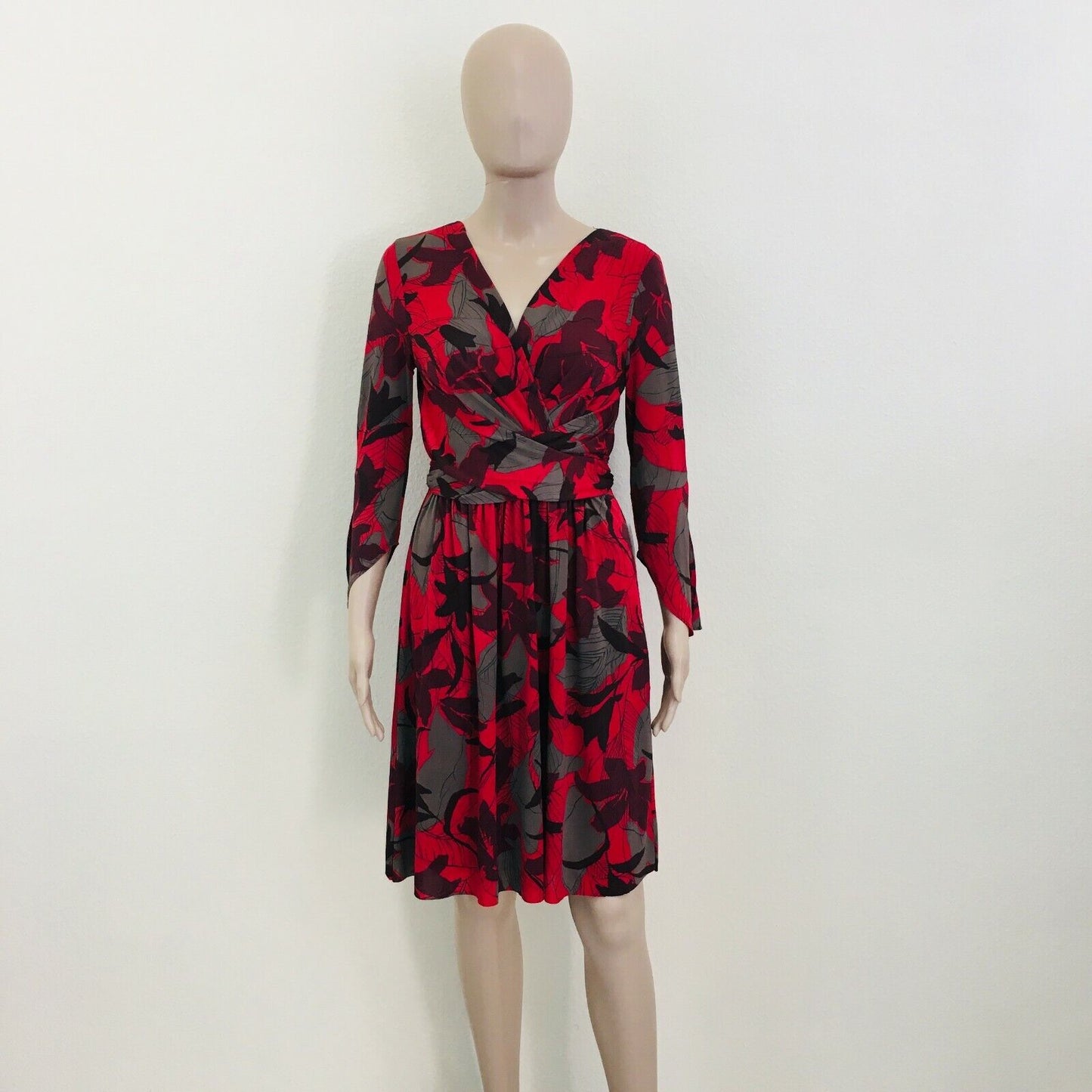 ZARA Red Long Sleeve Dress Size S