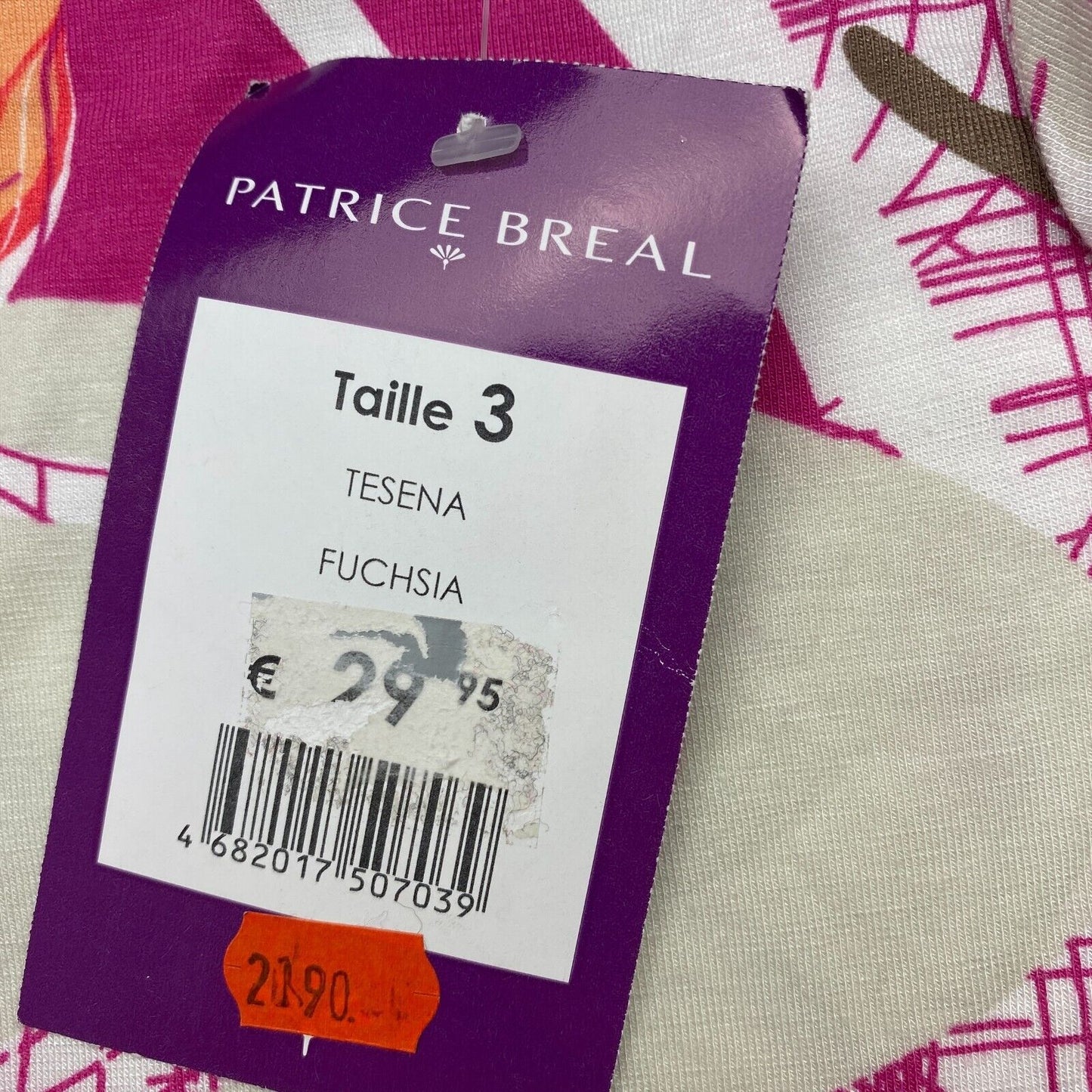 PATRICE BREAL Robe droite florale blanche sans manches en jersey à col en V profond Taille 3 / L