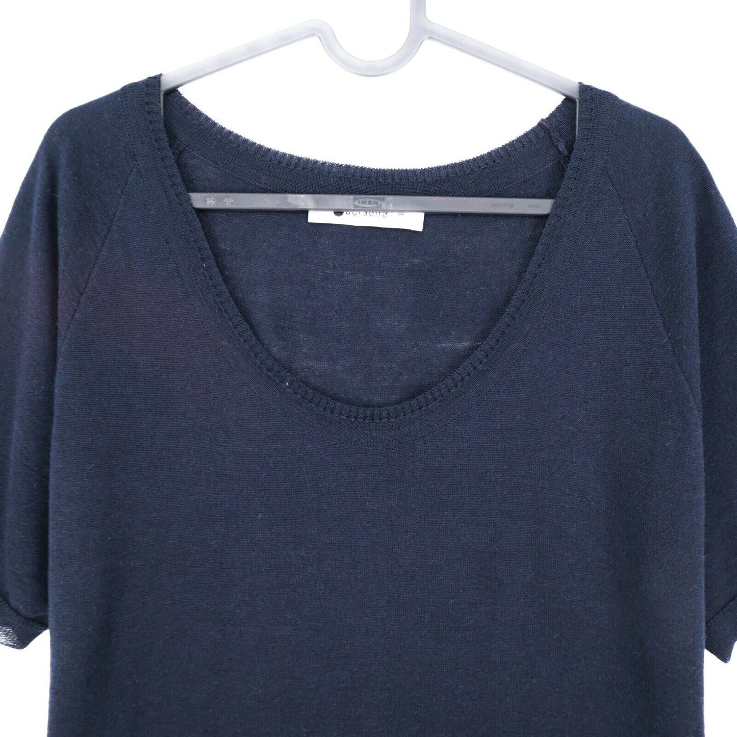 Persona Navy Blue Scoop Neck Top T Shirt Blouse Size M