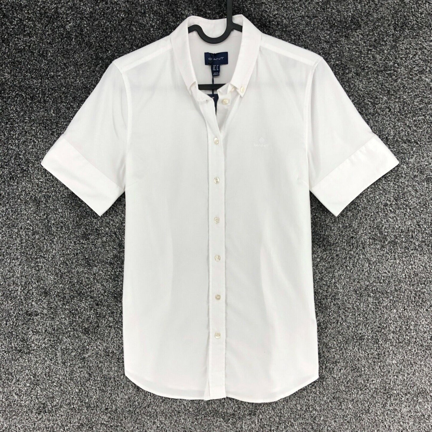 GANT White Stretch Oxford Shirt Short Sleeves Size EU 34 44 UK 6 16 US 4 14