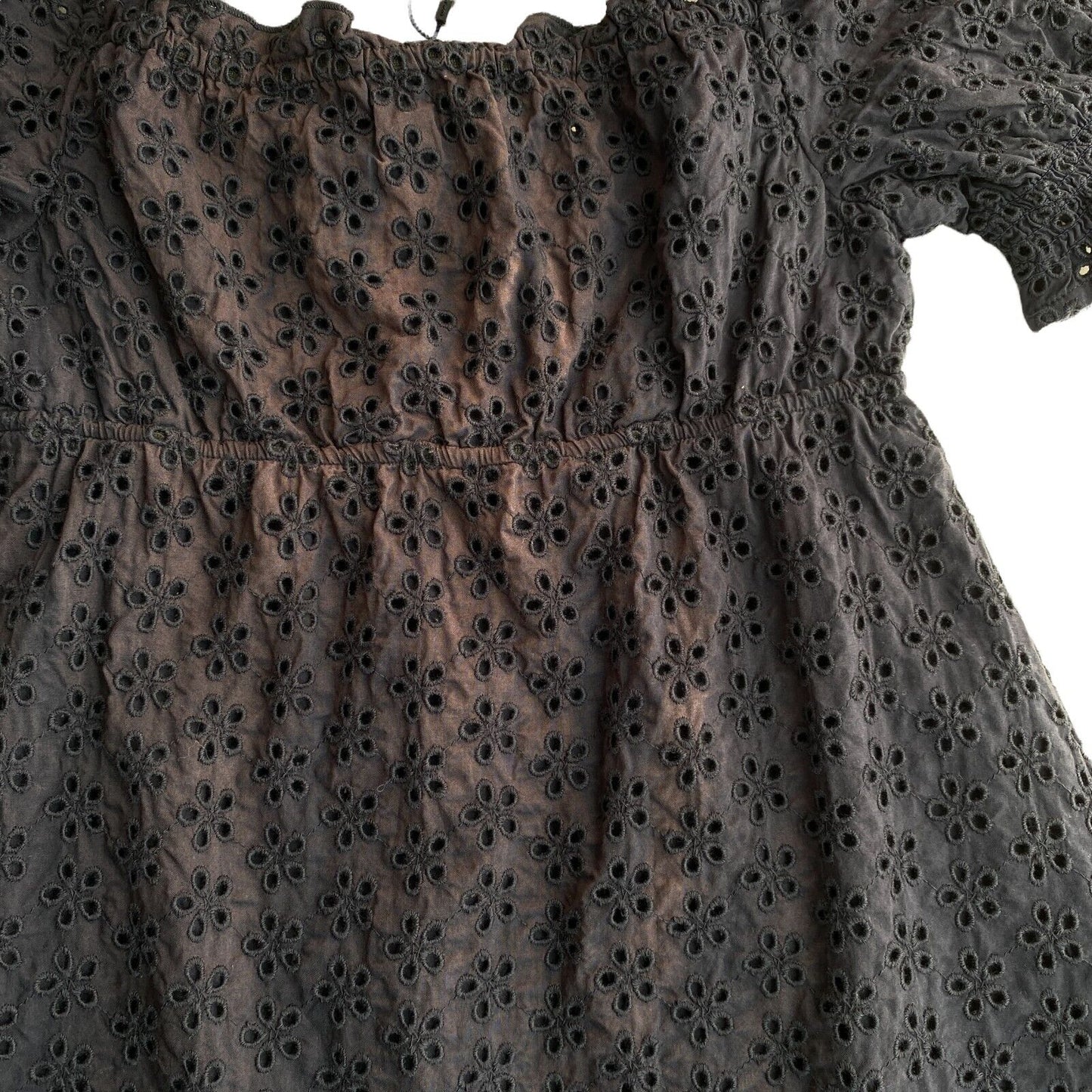 GANT Girls Navy Blue Broderie Anglaise Dress Size 9 - 10 Years 134 / 140 cm