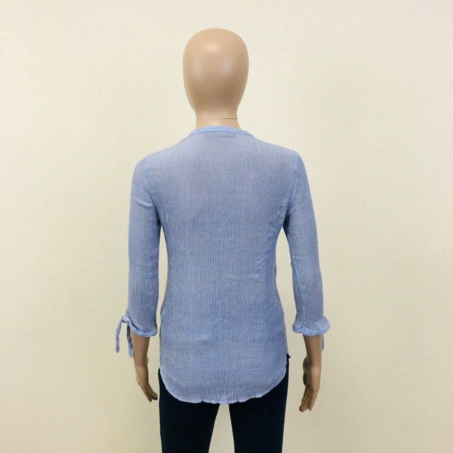 ZARA Blue Thin Viscose Shirt Top Blouse Size XS