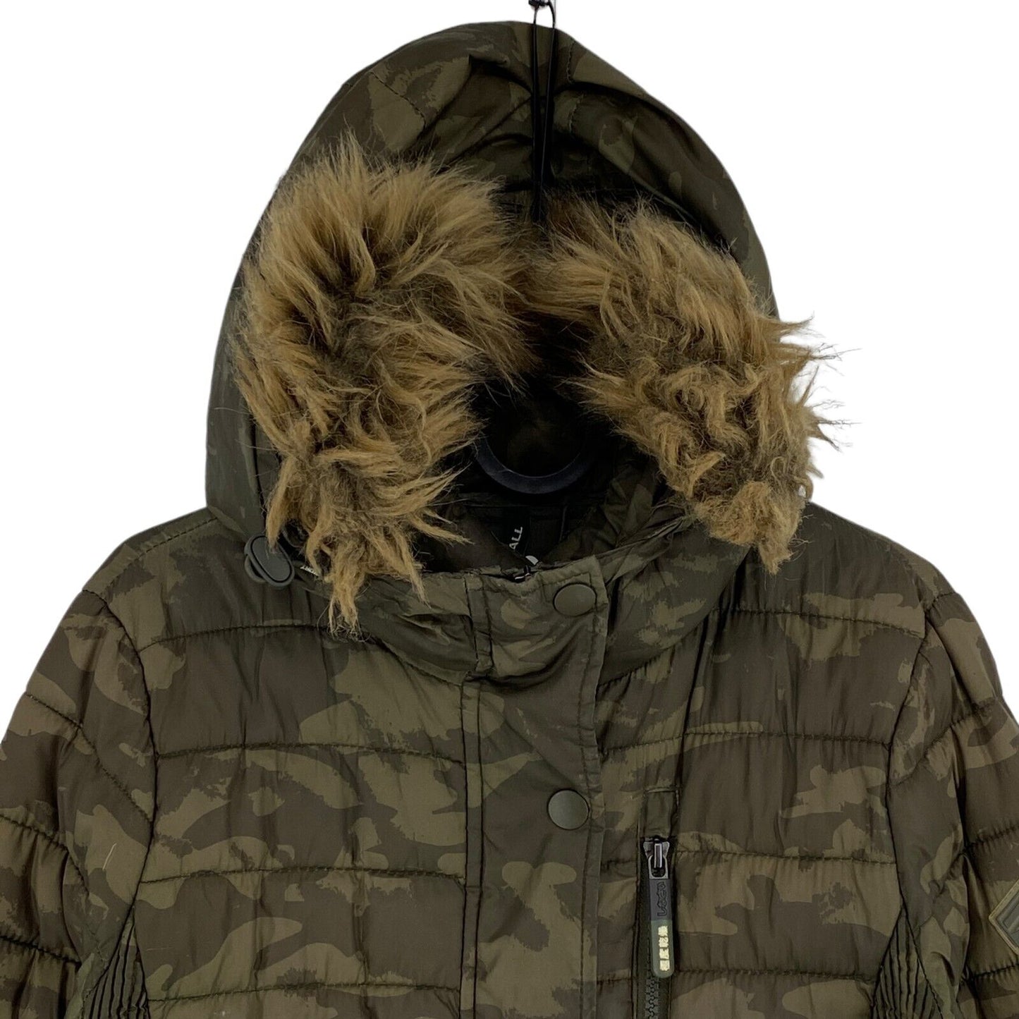 SUPERDRY THE ORIGINAL FUJI Camouflage Dark Green Hooded Jacket Coat Size S