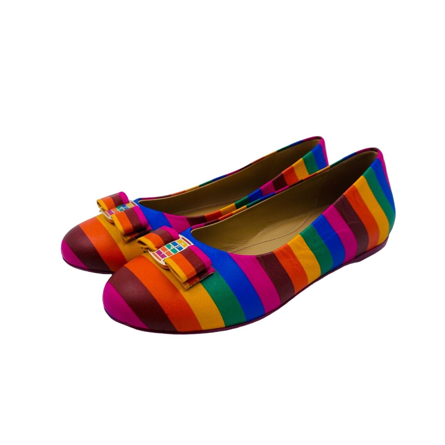 Salvatore Ferragamo Girls Colored Rainbow Min Flat Shoes Size EU 27 UK 9.5