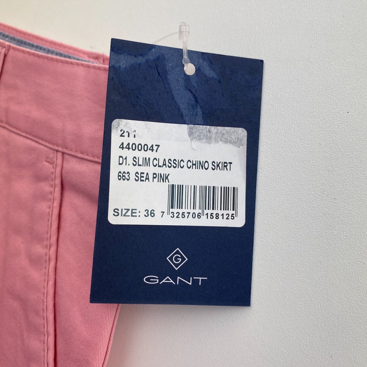 GANT Light Pink Slim Classic Chino Skirt Size EU 36 UK 8 US 6