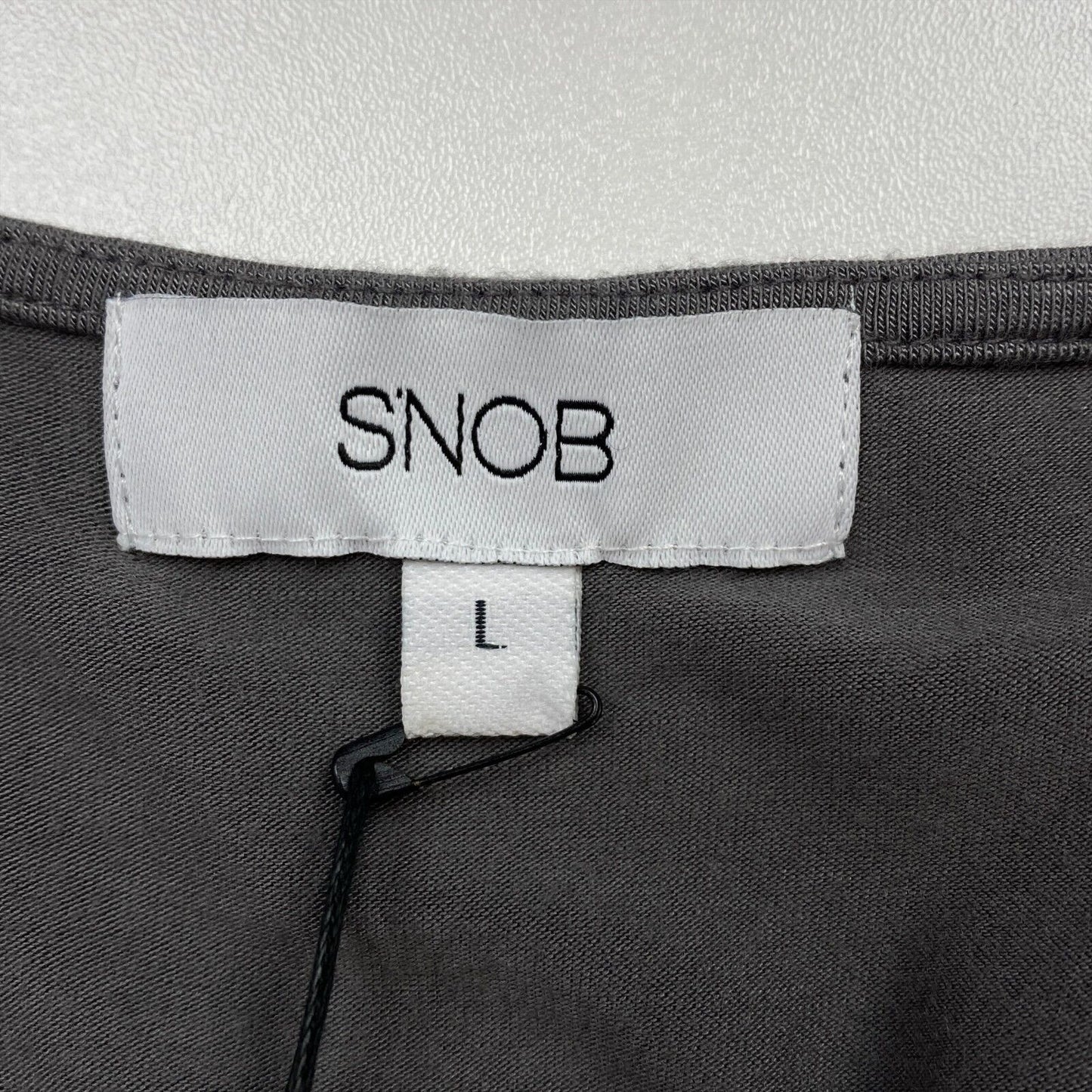 S'NOB, graue ärmellose Neckholder-Bluse, Größe L