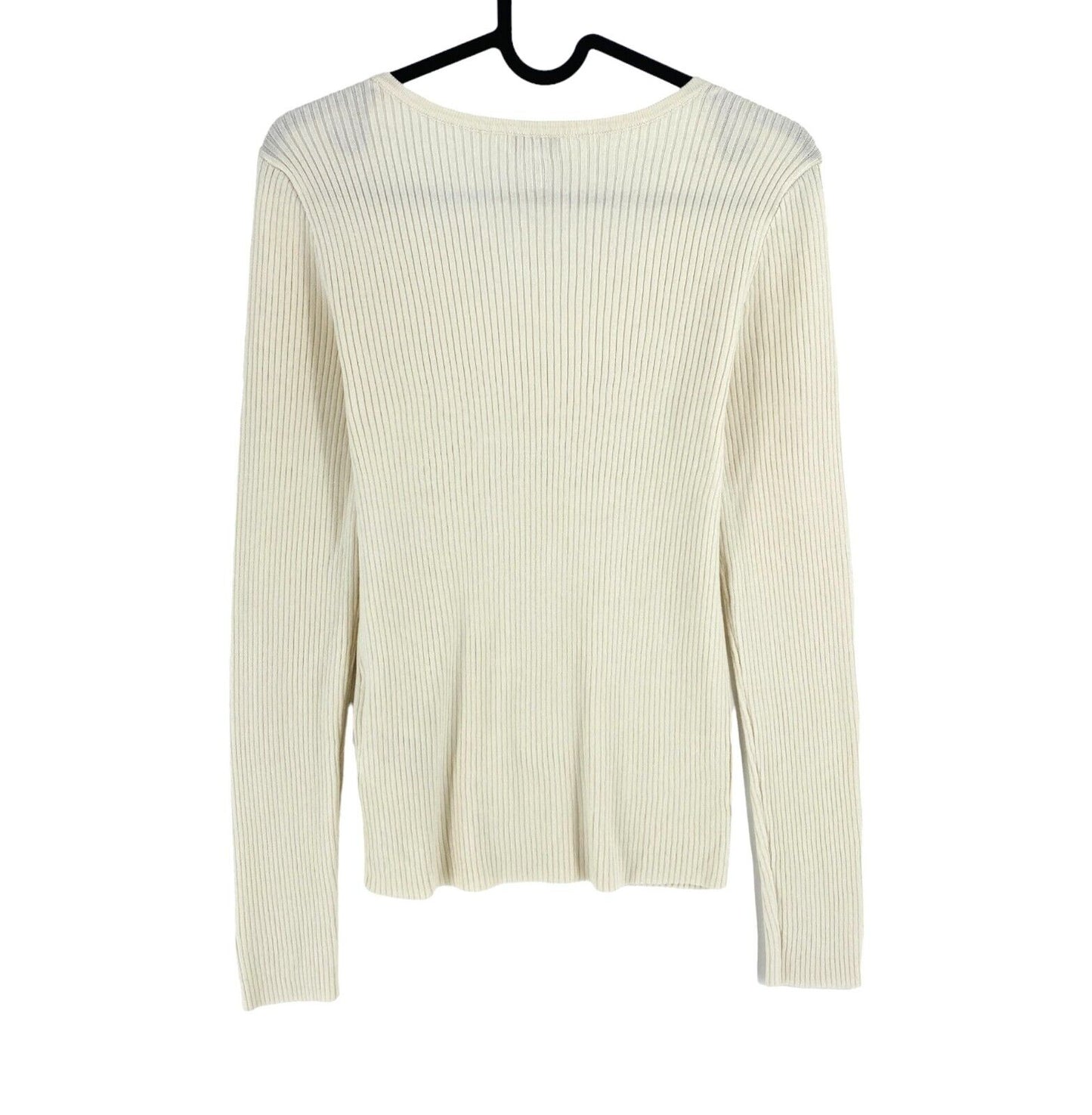 AWARE BY VERO MODA Womens Beige V Neck Knit Long Sleeves Top Size M