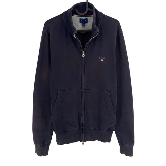 GANT Men Navy Blue Logo Full Zip Sweater Jumper Size L