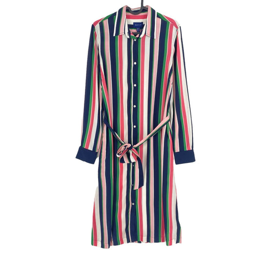 RRP €209 GANT Green Multistripe A Line Shirt Dress Size EU 34 UK 6 US 4