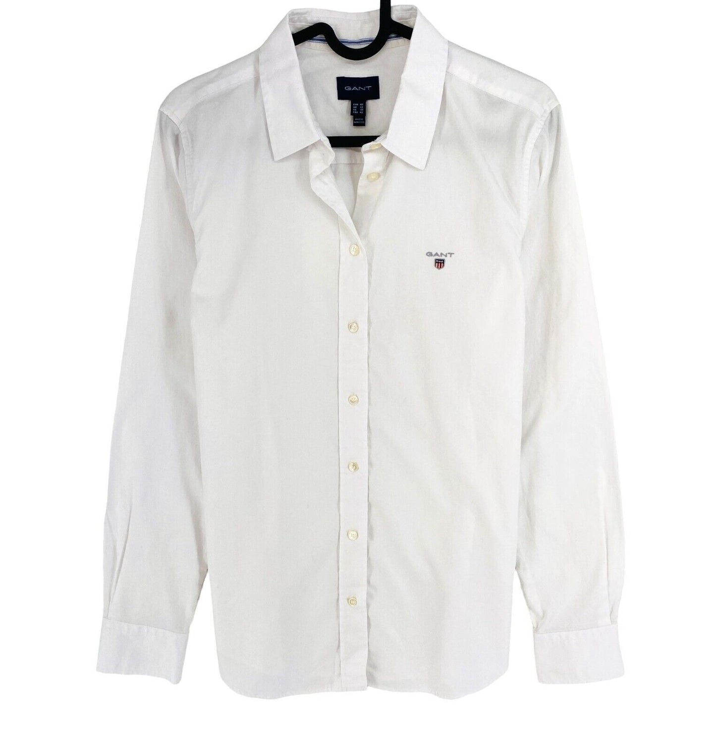 GANT Women White Stretch Oxford LS Shirt Size EU 40 UK 12 US 10