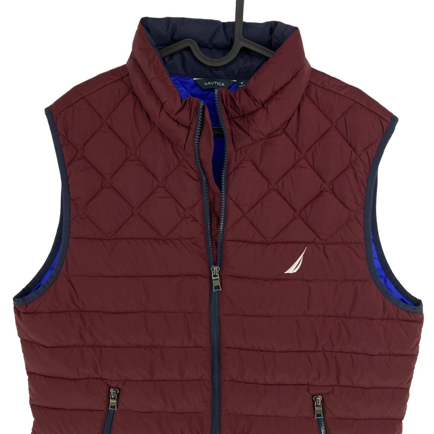 NAUTICA Dark Red Light Padded Gilet Waistcoat Vest Size M