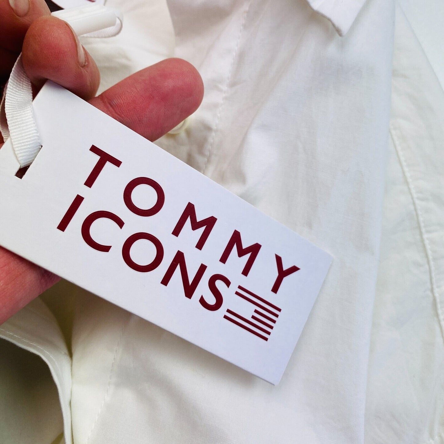 TOMMY HILFIGER ICONS White Cotton Archive Shirt Size EU 34 UK 6 US 2