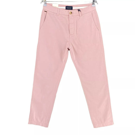 RRP €109 Scotch & Soda Mens Pink Harper Regular Straight Fit Trousers W29 L32