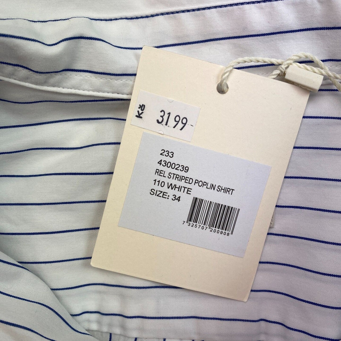 GANT White Relaxed Striped Poplin Shirt Size EU 34 UK 6 US 4