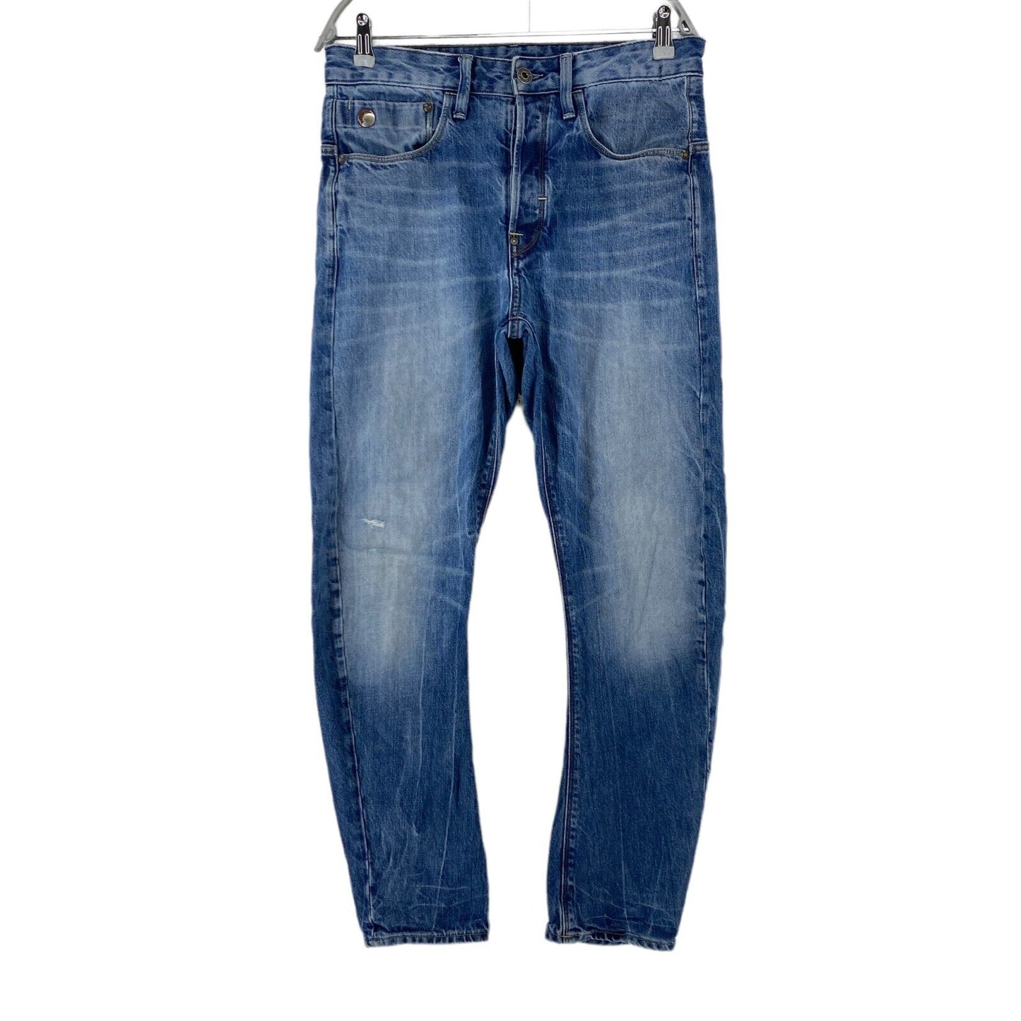 G-STAR TYPE C 3D Blaue, lockere, konisch zulaufende Cropped-Jeans, W30 L32