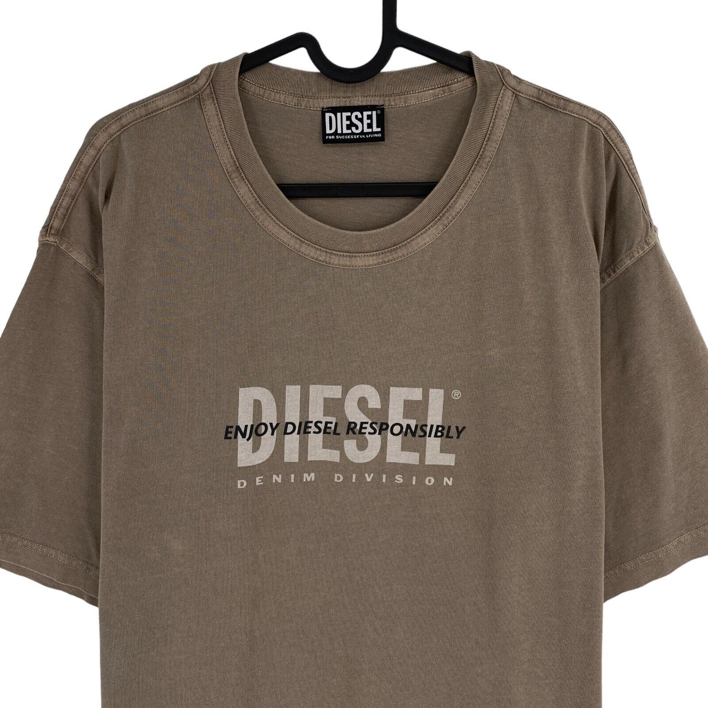 DIESEL Men Dark Brown T_JUBINDY_B2 Short Sleeves Crew Neck T Shirt Size 3XL