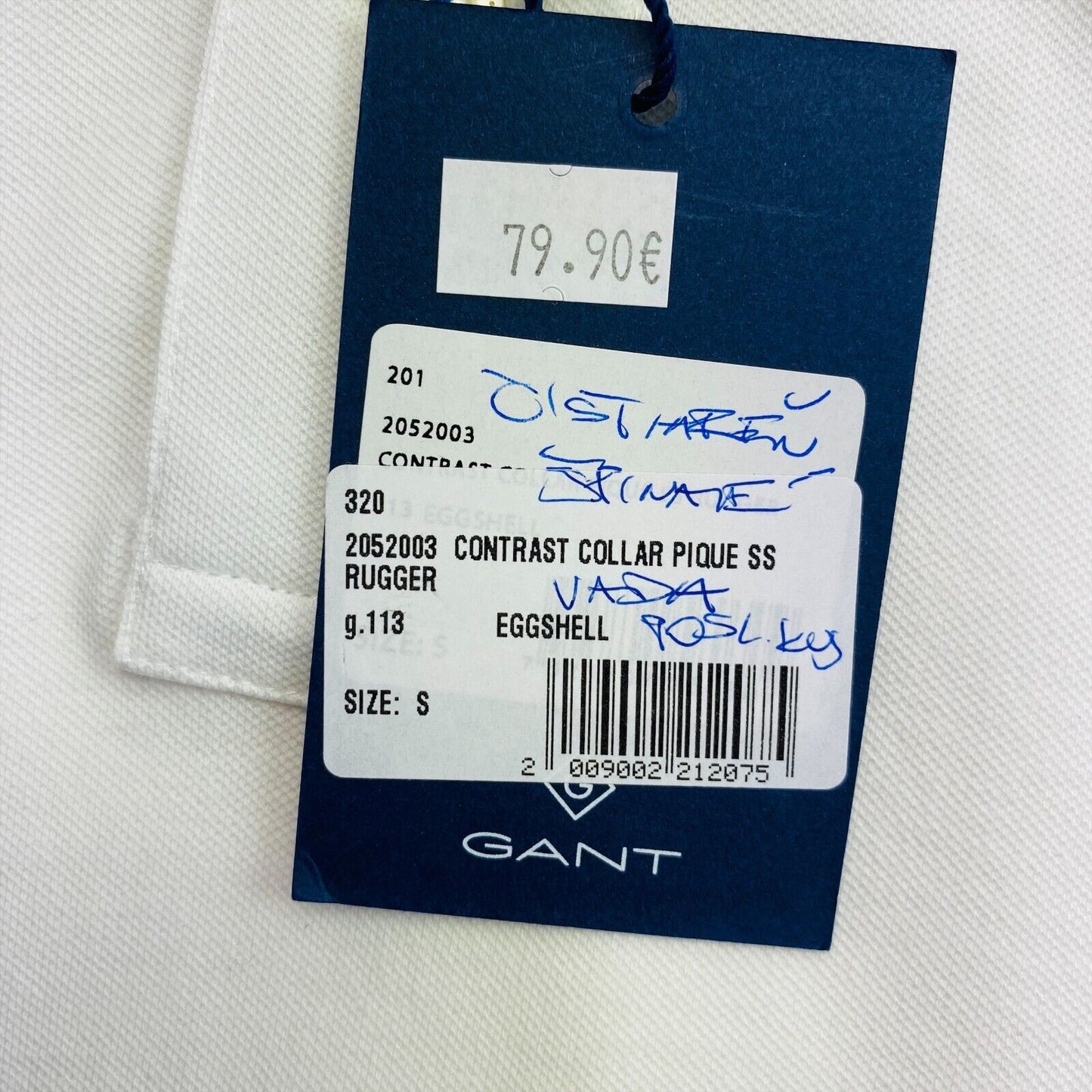 GANT White Contrast Collar Pique Rugger Polo Shirt Size S