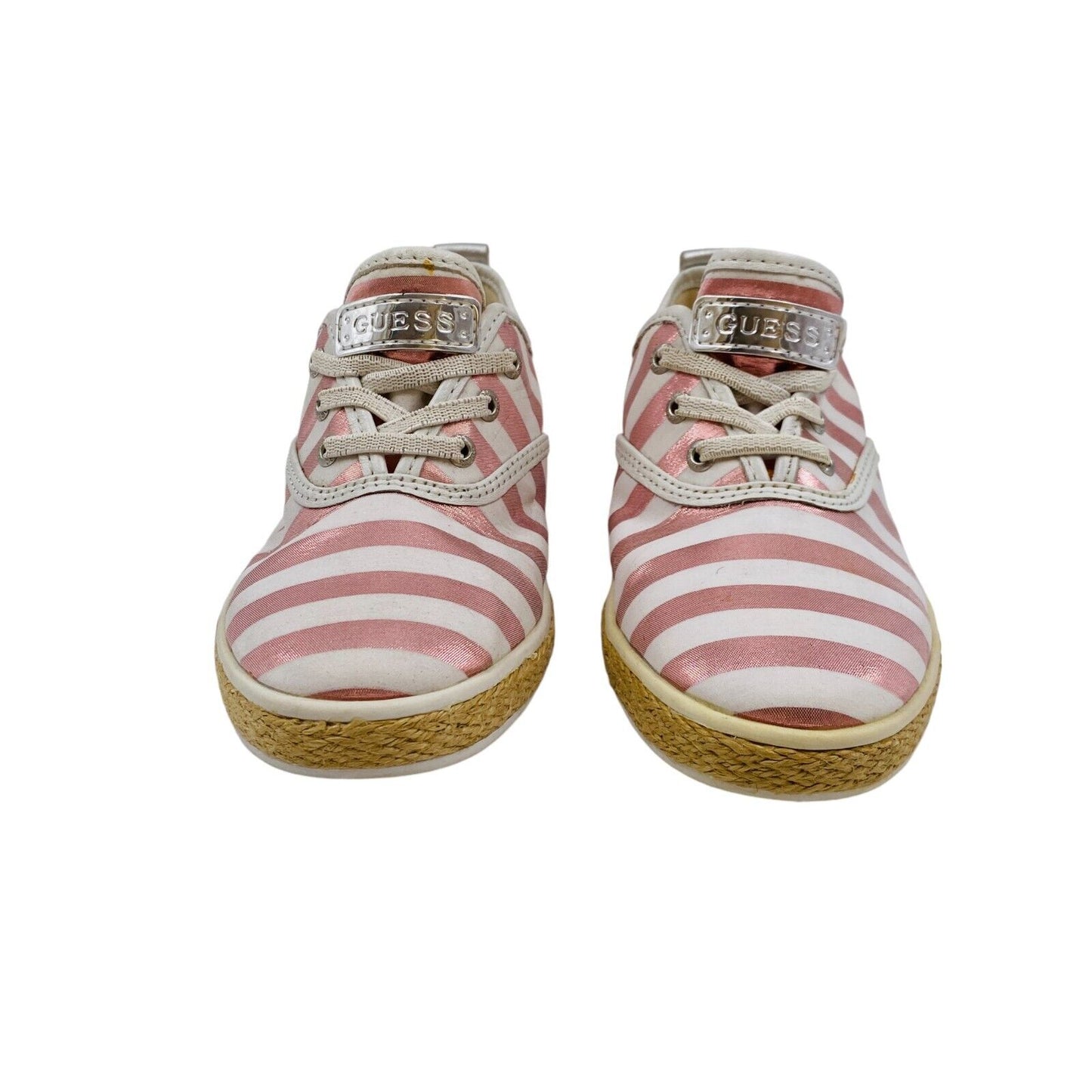 GUESS Women Pink Striped Sneakers Flats Shoes Size EU 36 US 5.5 UK 3