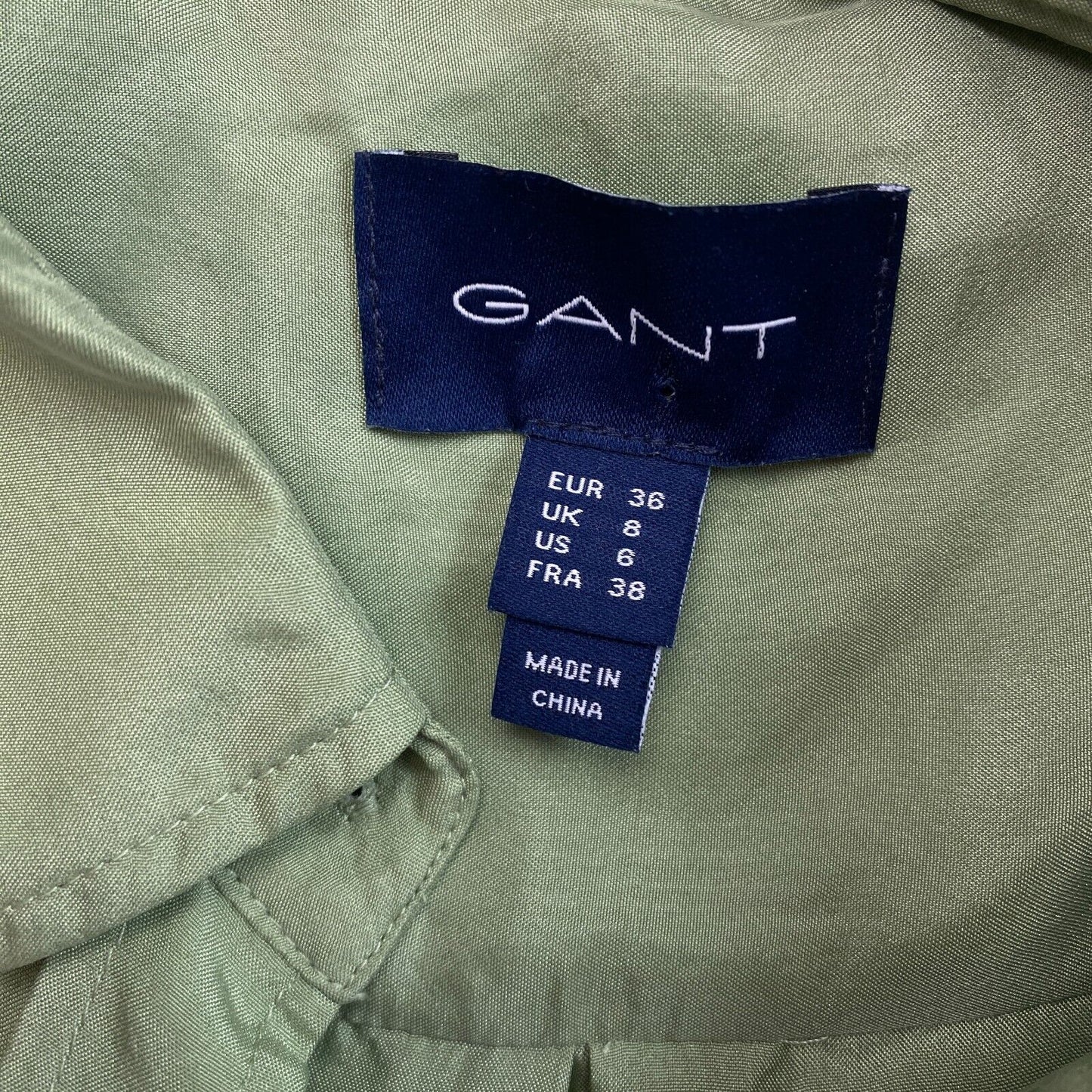 GANT Green Relaxed Silk Shirt Size EU 36 UK 8 US 6