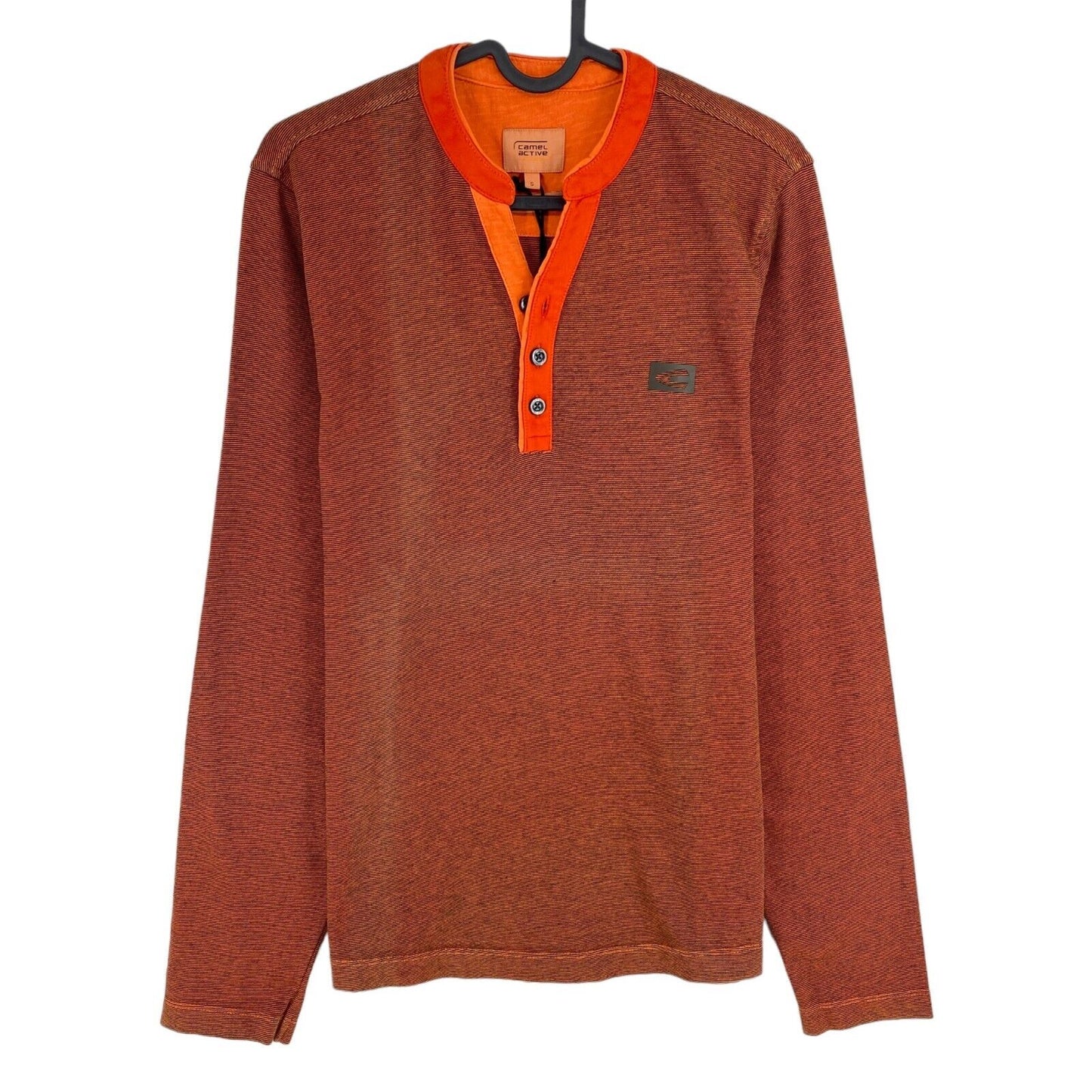 Camel Active Orange Henley Neck Pullover Pullover Größe S