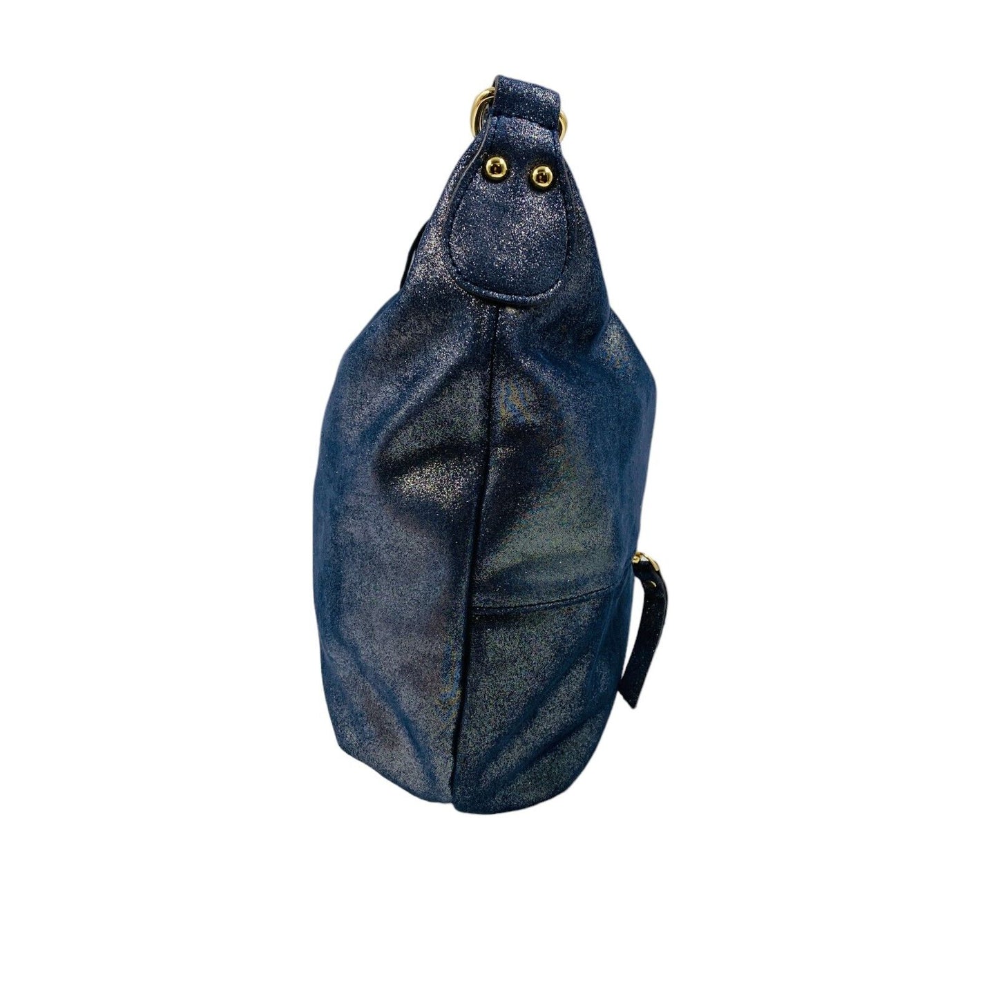 MAZARIN Sac à main en cuir suédé pailleté bleu marine Sac à main Sac à bandoulière