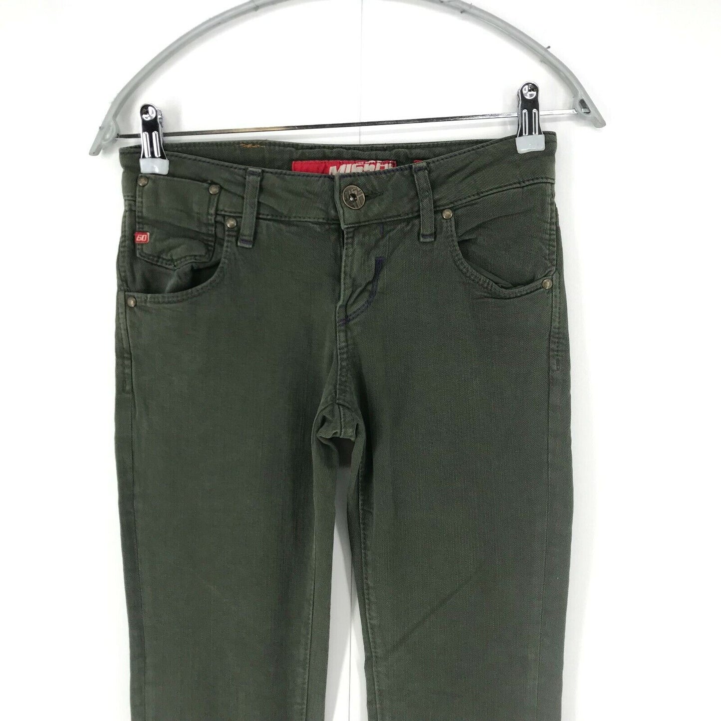 Miss Sixty EDEN Women Dark Green Slim Straight Fit Jeans W25 Made In Italy