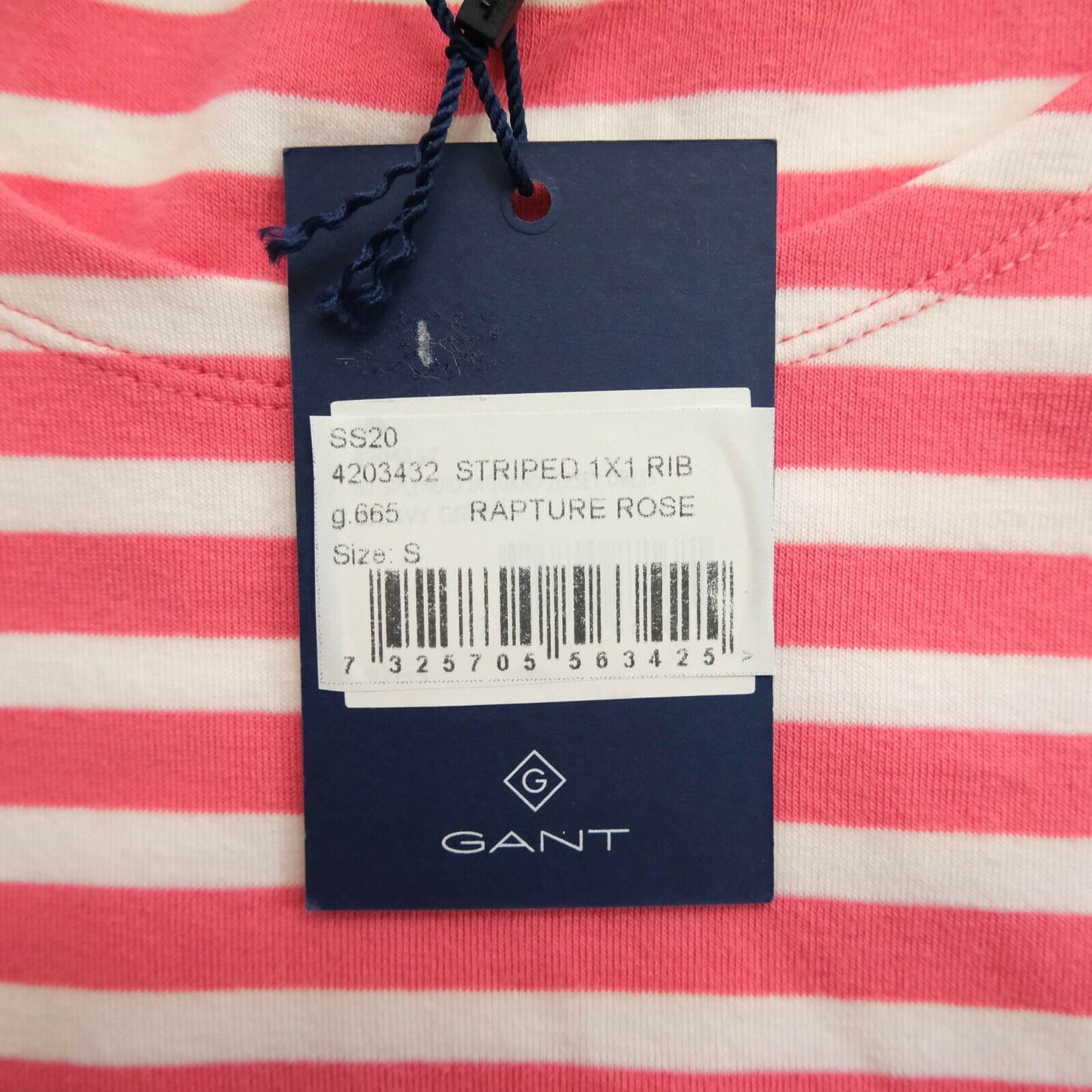 GANT Pink Striped Crew Neck T Shirt Size S