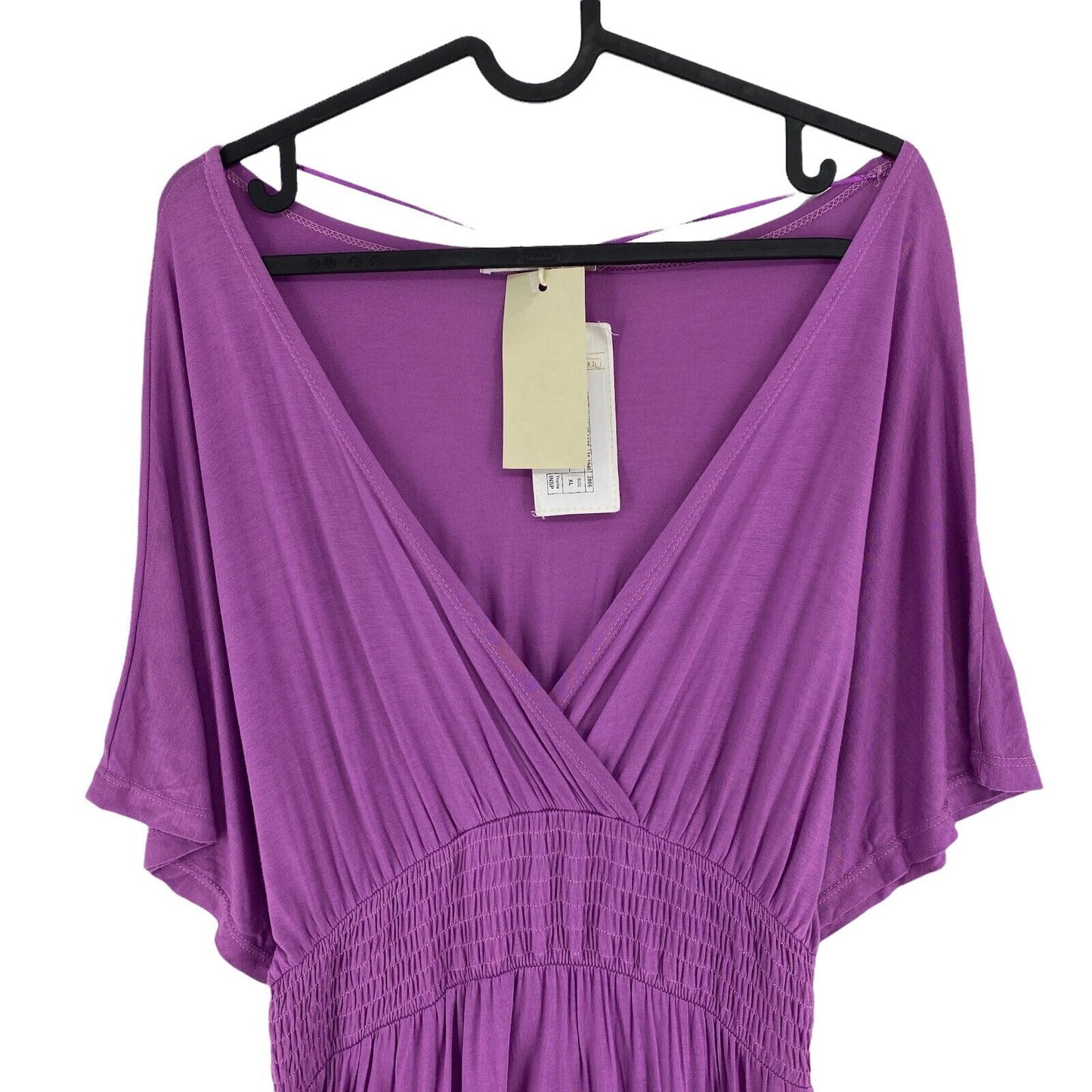 GAS Purple Deep V-Neck Flare Shift Dress Size XL