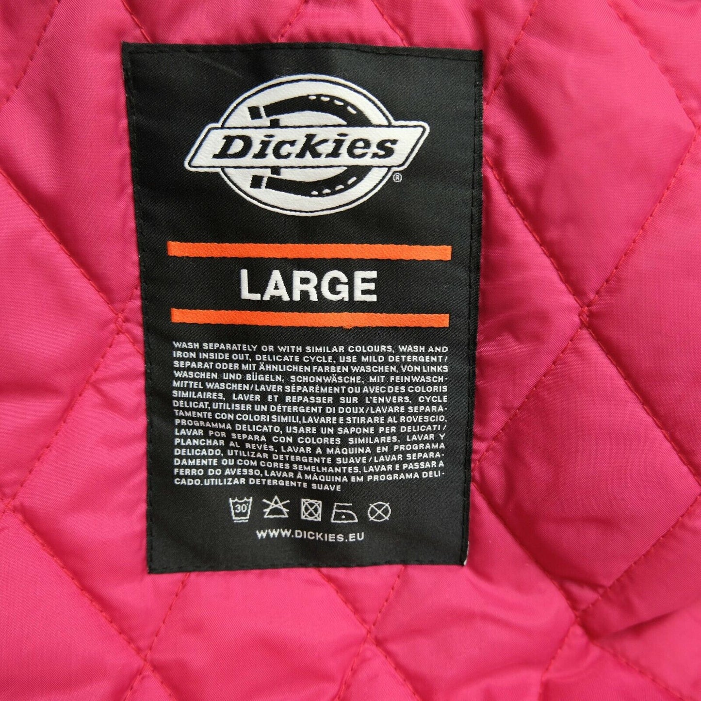 DICKIES Grey Hooded Padded Puffer Bomber Jacket Coat Size L