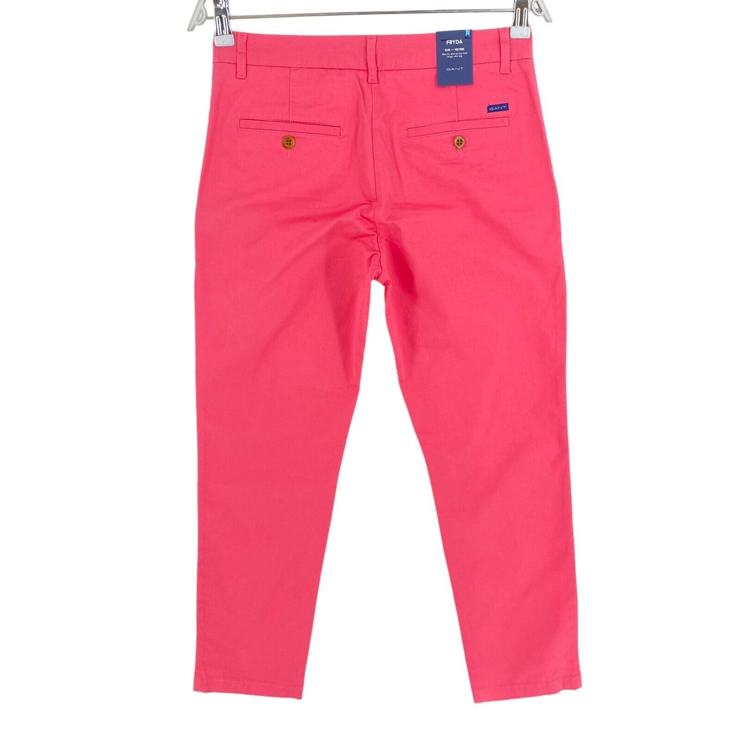 GANT Pink Classic Fryda Slim Fit Chino Pants Trousers Size EU 34 UK 6 US 4