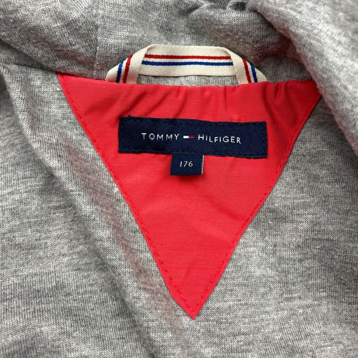 TOMMY HILFIGER Red Cotton Blend Hooded Jacket Size 176 cm