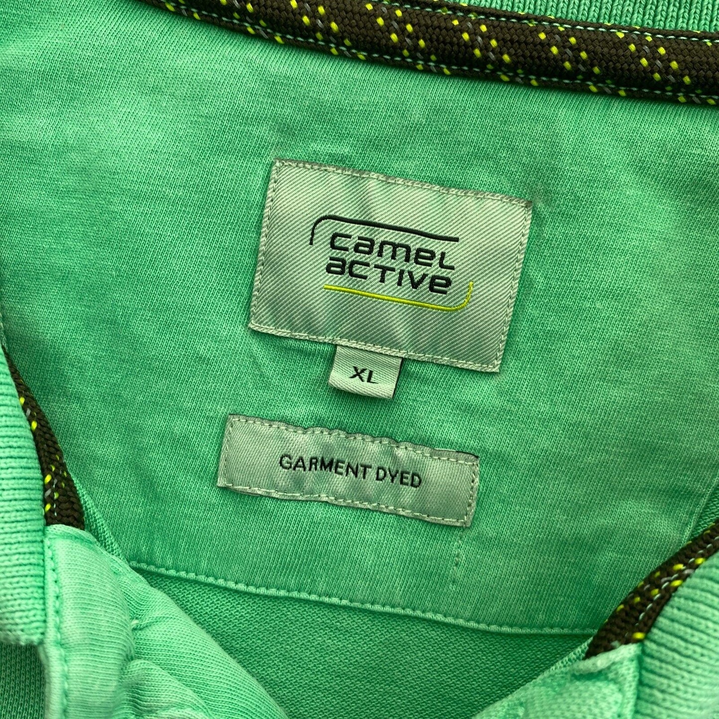 CAMEL ACTIVE Grünes, stückgefärbtes Poloshirt, Größe XL