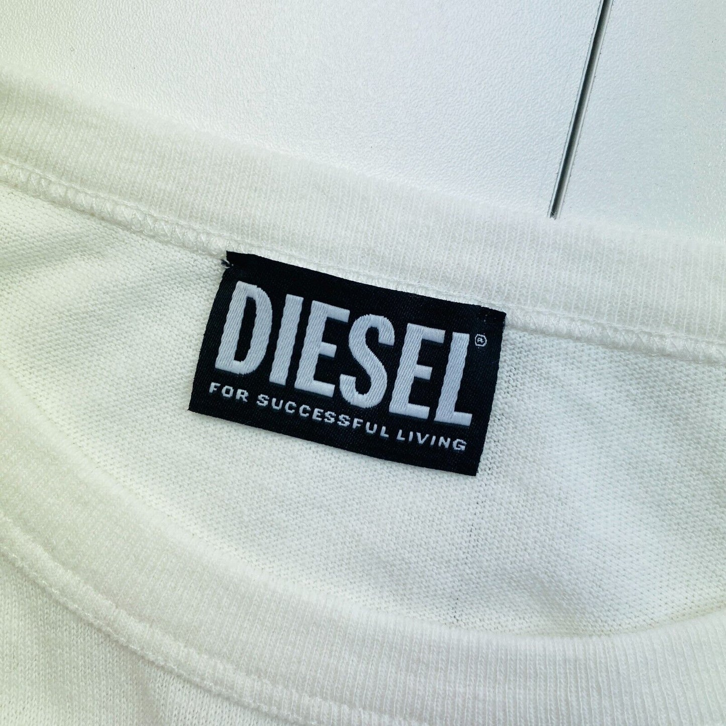 Diesel White Just Crew Neck T-Shirt Size S