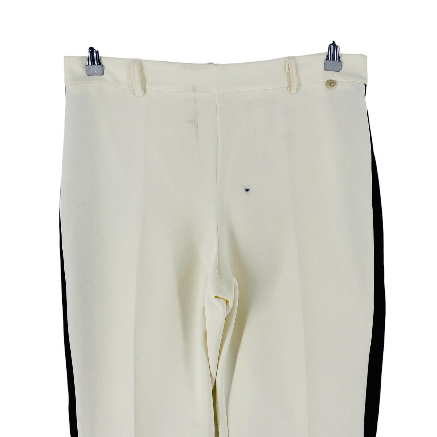 RINASCIMENTO Women Cream White Regular Straight Fit Dress Trousers Size M W30