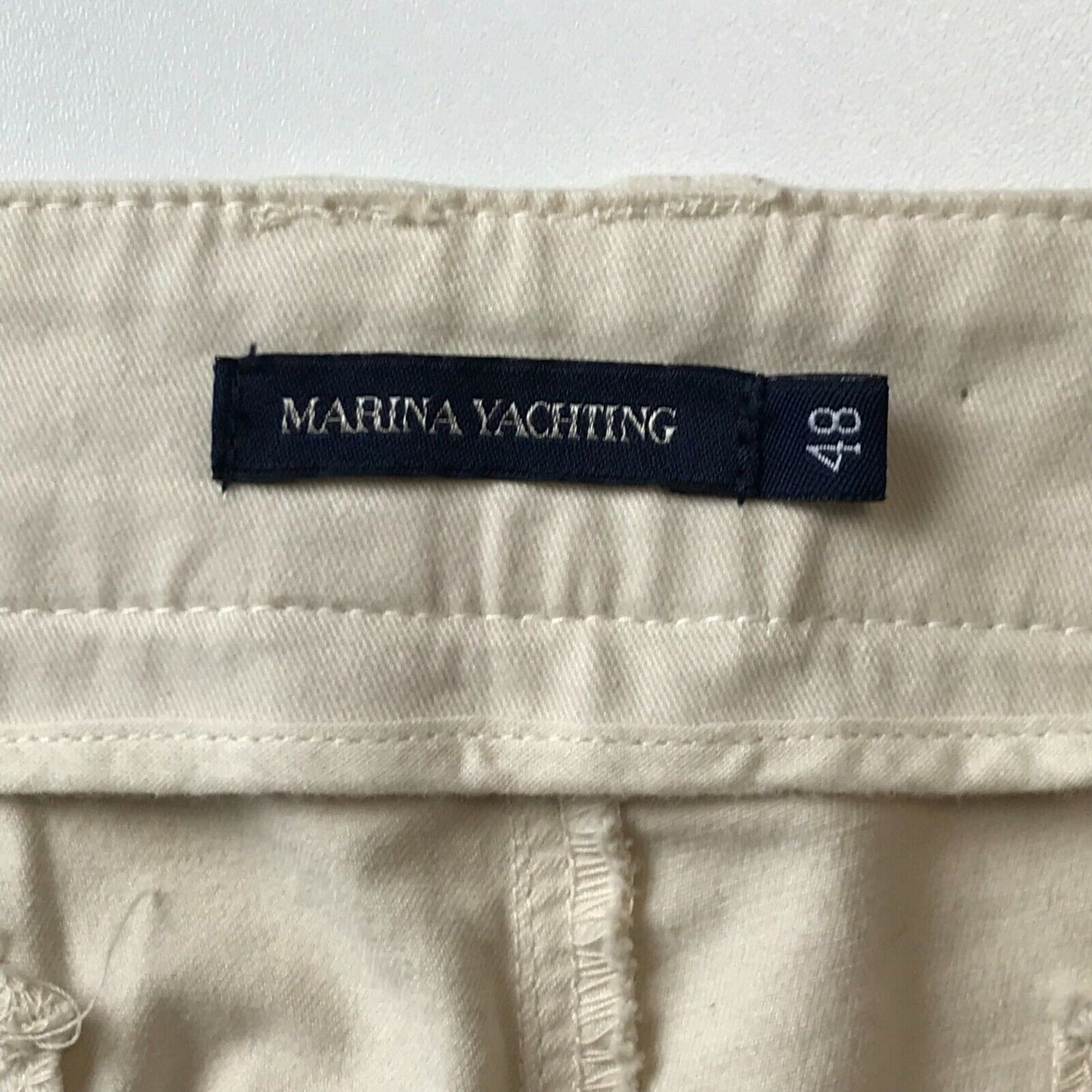 MARINA YACHTING Beige Regular Straight Fit Chino Trousers Size EUR 48 W34