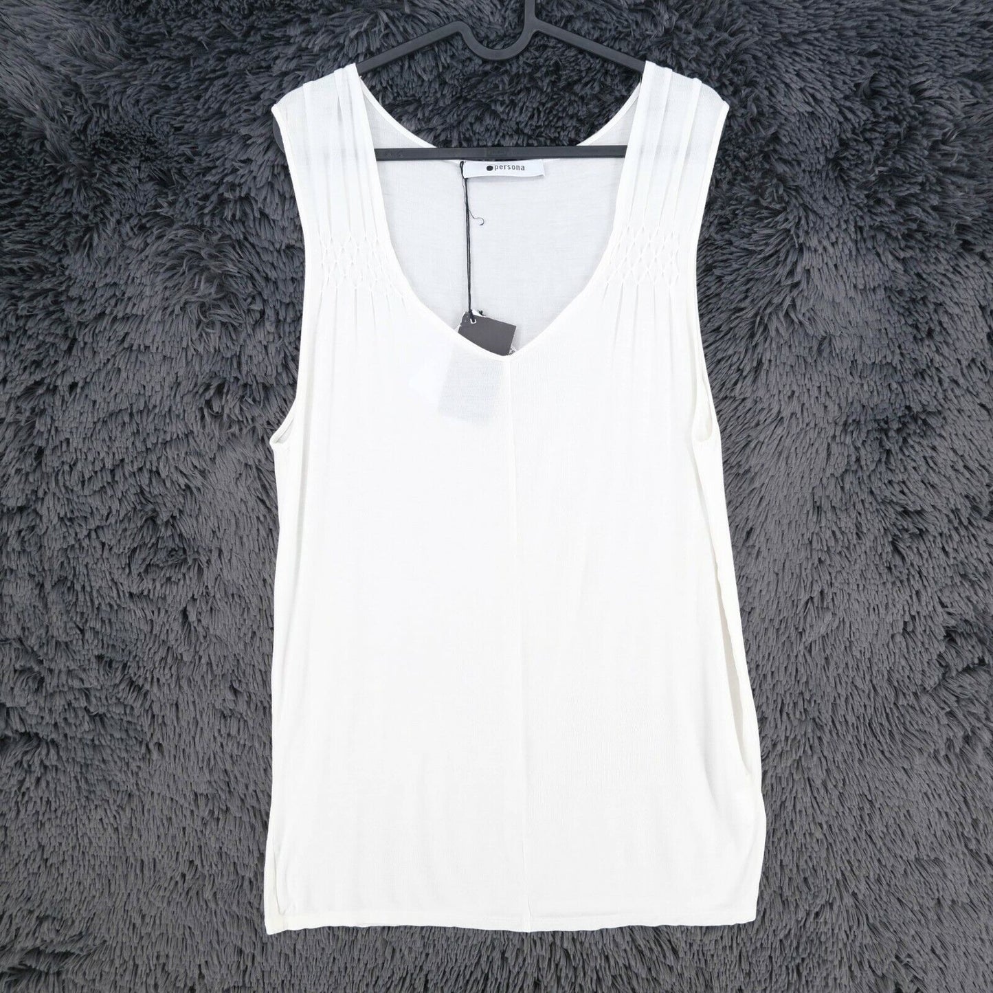 PERSONA White Tank Top Blouse T Shirt Size S