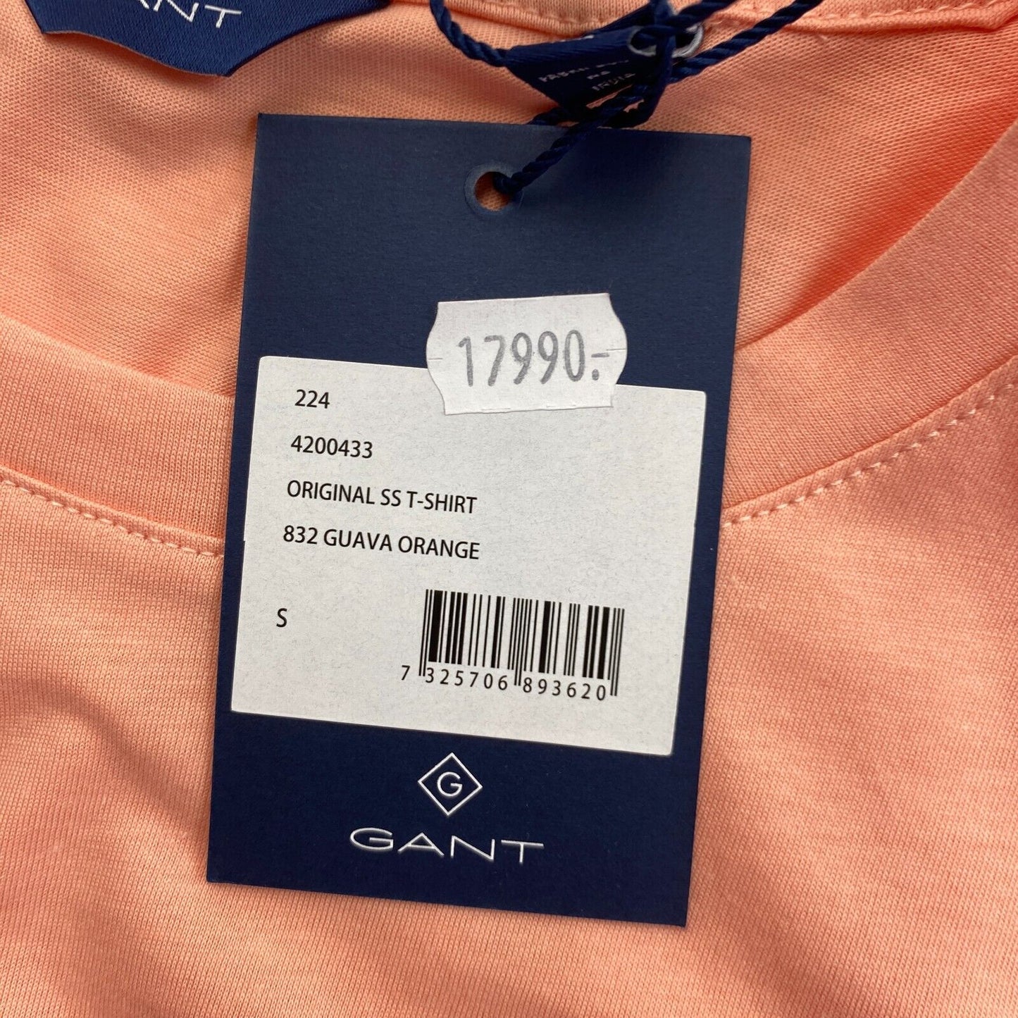 GANT Hellorange Original Rundhals-T-Shirt Größe S