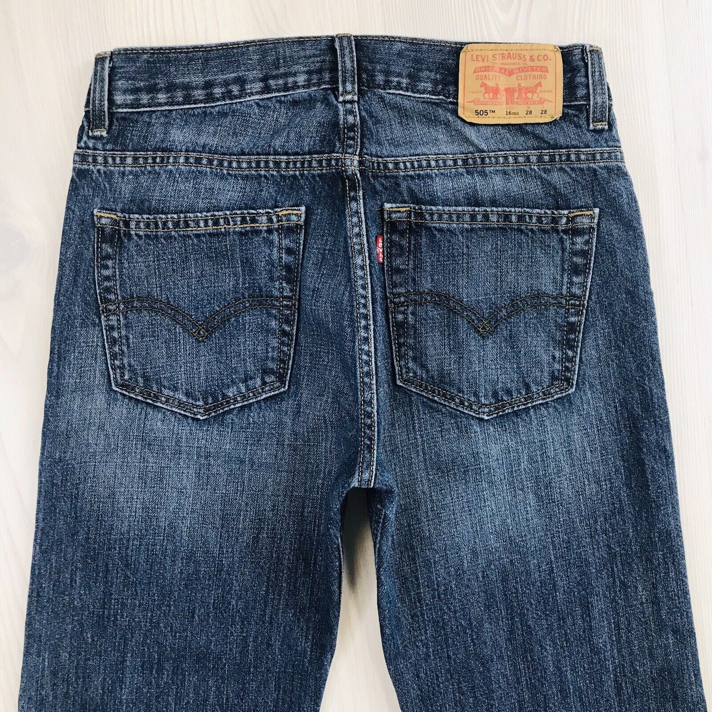 Vintage Levi's 505 Blue Regular Straight Fit Jeans 16 Reg / W28 L28