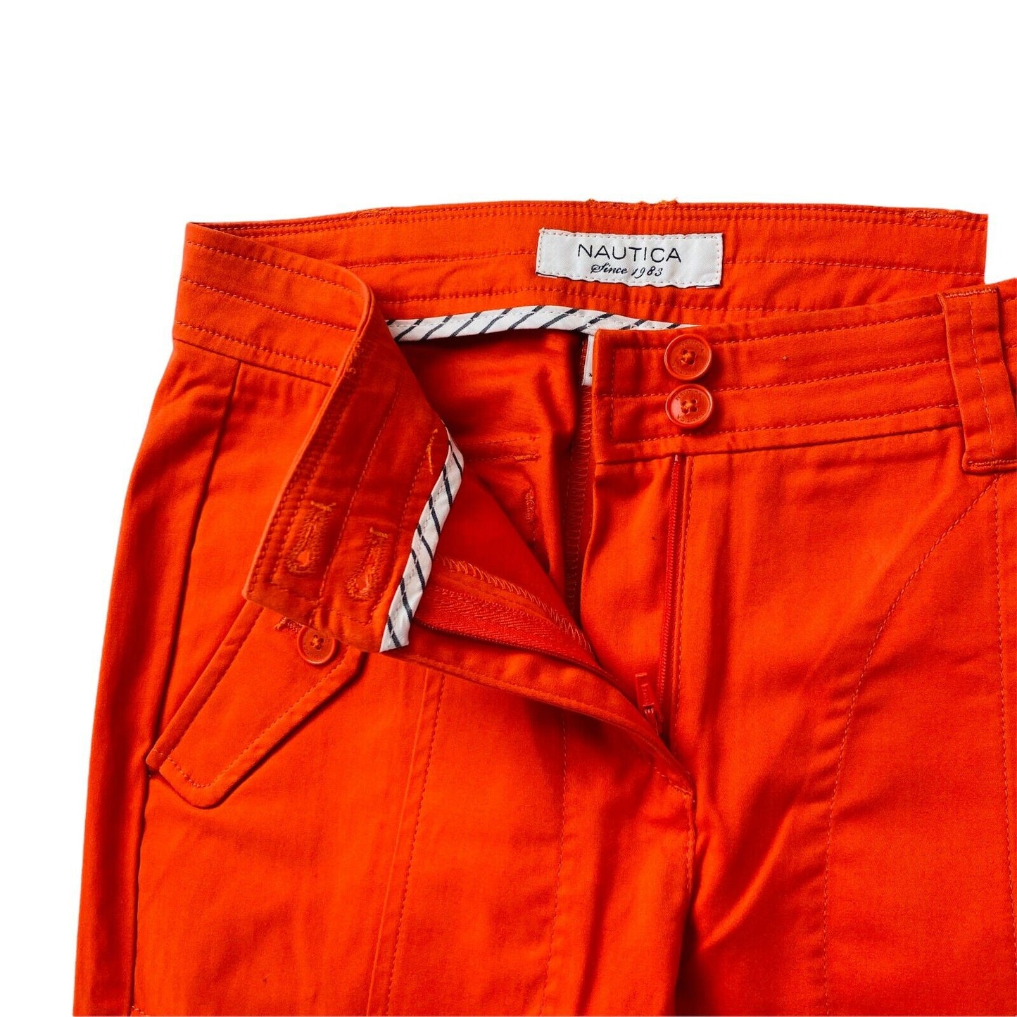 NAUTICA Women Orange Stretch Skinny Fit Chino Trousers US 0 W28 / US 2 W29