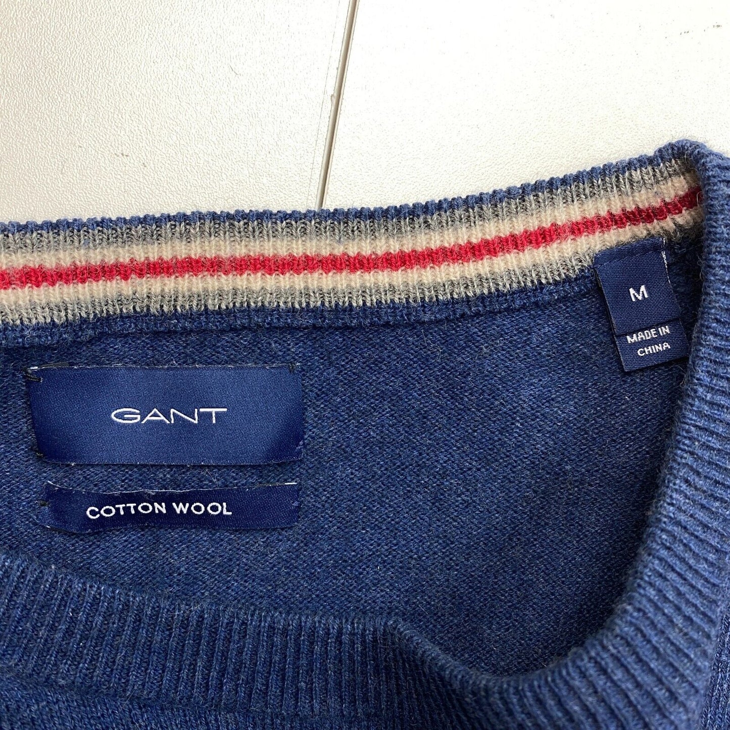 GANT Dark Blue Cotton Wool Crew Neck Sweater Jumper Size M