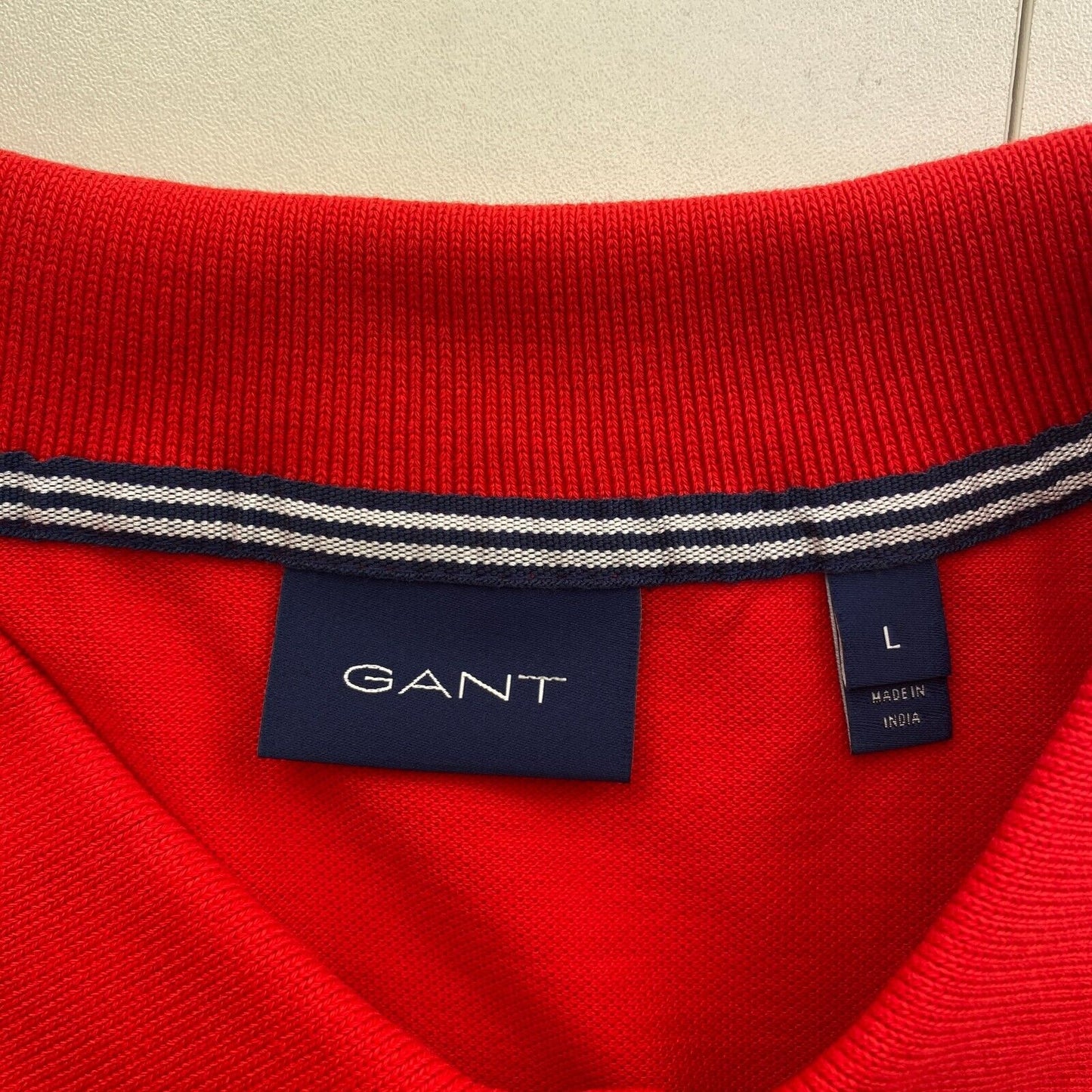 GANT Men Red Retro Shield Logo Pique Short Sleeves Polo Shirt Size L