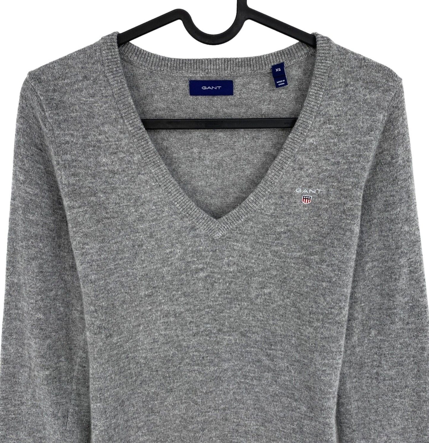 GANT Grey Wool V Neck Sweater Pullover Size XS